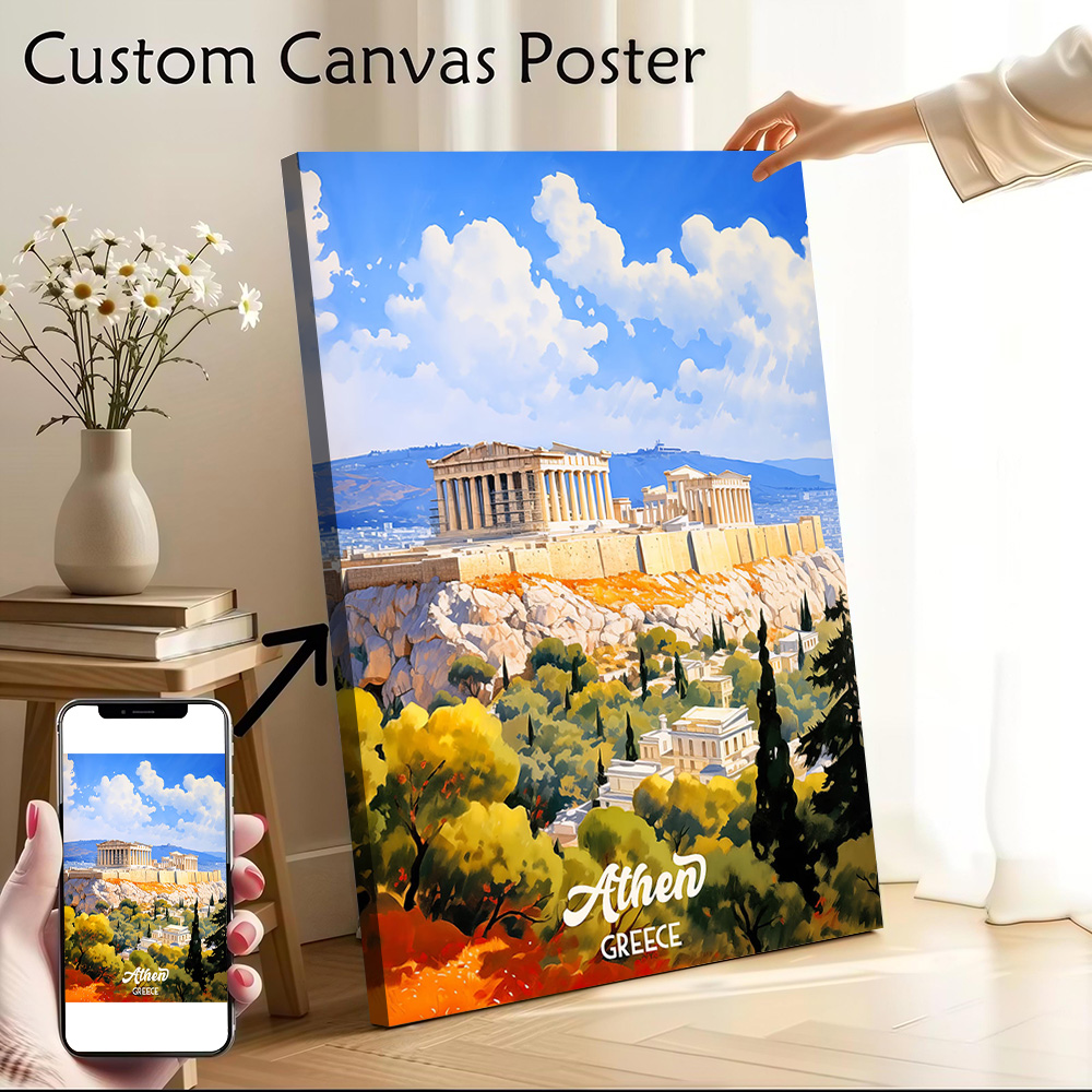 Travel Accessories Greece - Pôster de lona para viagem, Atenas,