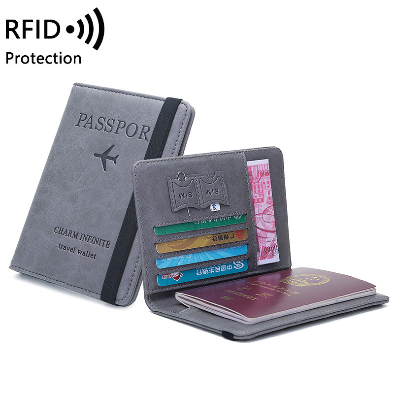 Travel Accessories For Plane - Porta-passaporte unissex em couro PU –