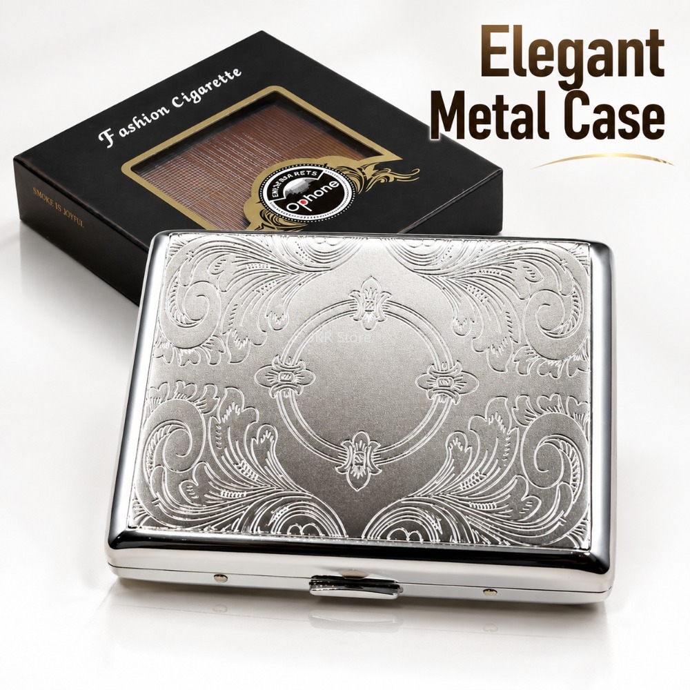 Travel Accessories Box - Estojo de Cigarros em Aço Inoxidável,
