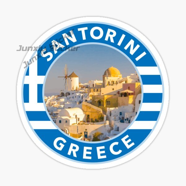 Travel Accessories Greece - Adesivos para Carro SANTORINI GRÉCIA, Vinil