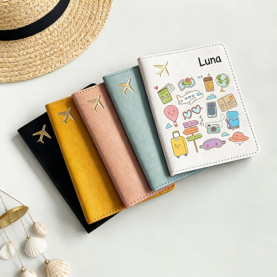 Travel Accessories Essentials - Porta-Passaporte Personalizado com Nome e Texto,