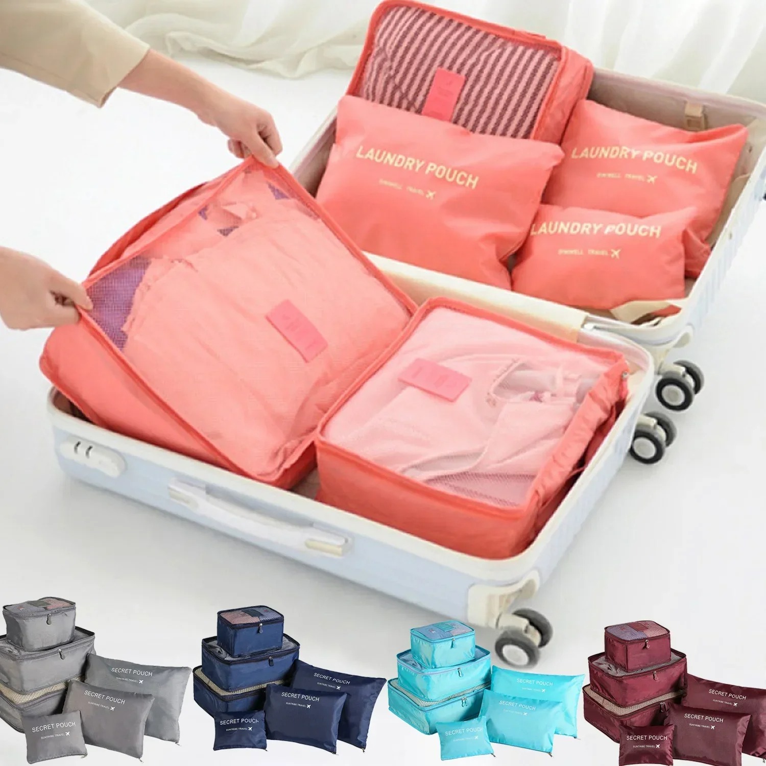 Travel Accessories Kit Bag - Conjunto de 6 Peças de Bolsas