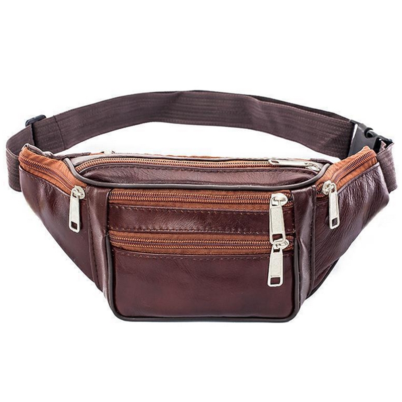 Money Belt Hidden - Homens de couro cintura saco peito