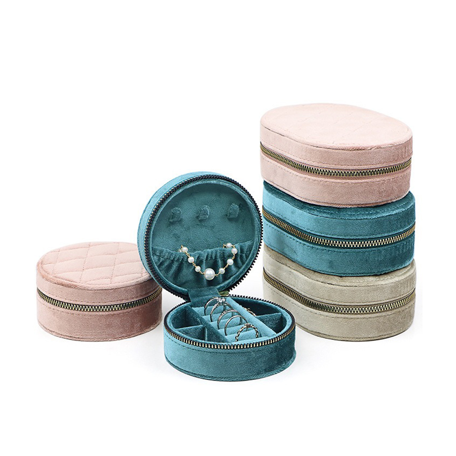 Redondo diamante veludo viagem - Accessories Travel Jewelry Box avaliação e preço