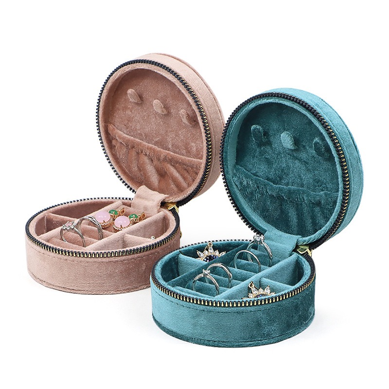 Redondo diamante veludo viagem - Accessories Travel Jewelry Box avaliação e preço