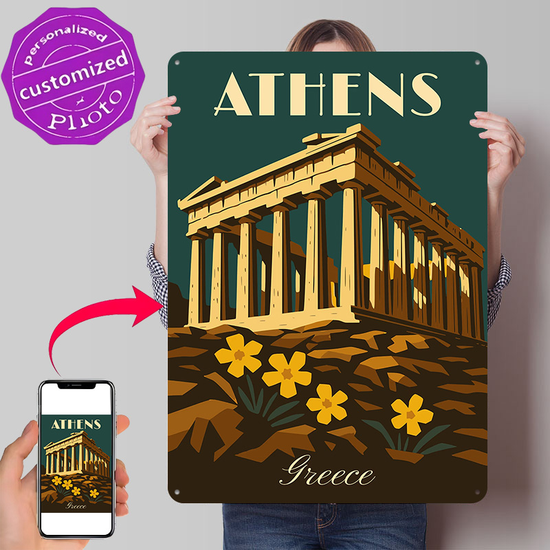 Pôster Metálico Retrô de Atena - Travel Accessories Greece avaliação e preço