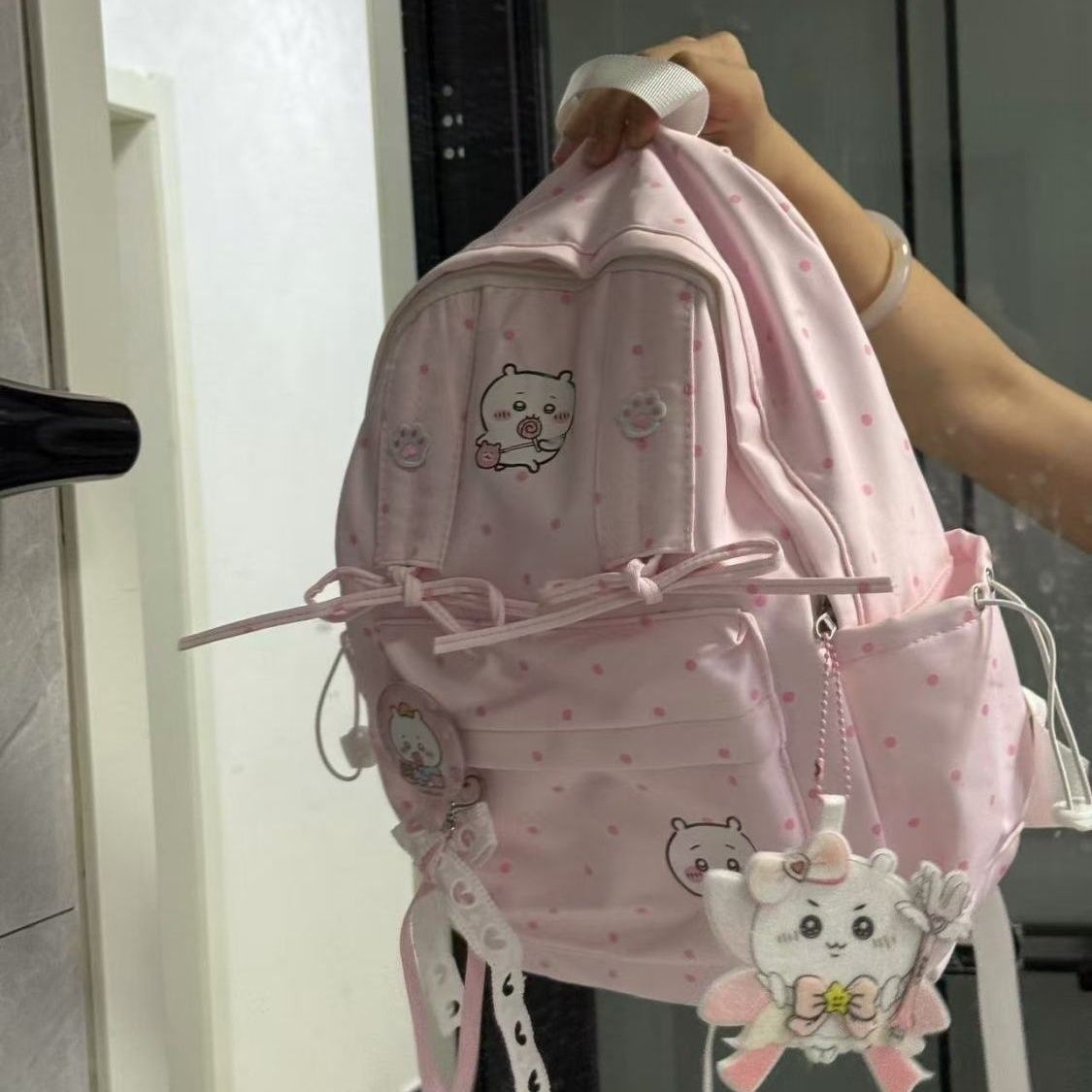 Mochila Rosa com Bolinhas Chii - Travel Accessories Pink avaliação e preço