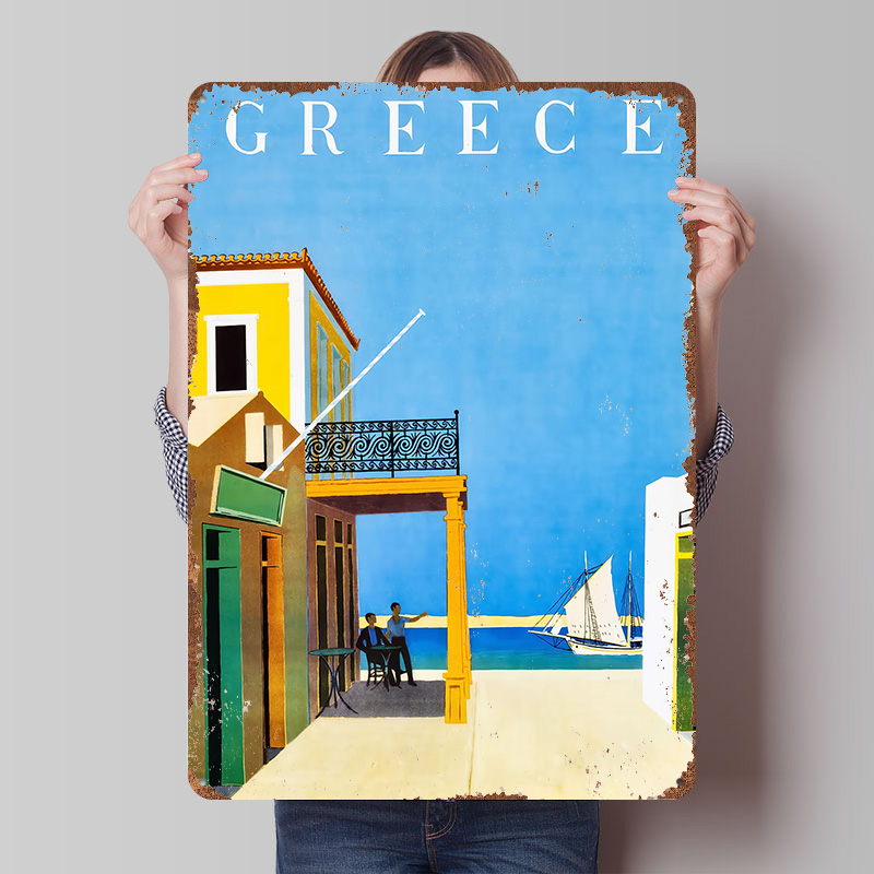 Pôster Metálico de Viagem à Gr - Travel Accessories Greece avaliação e preço
